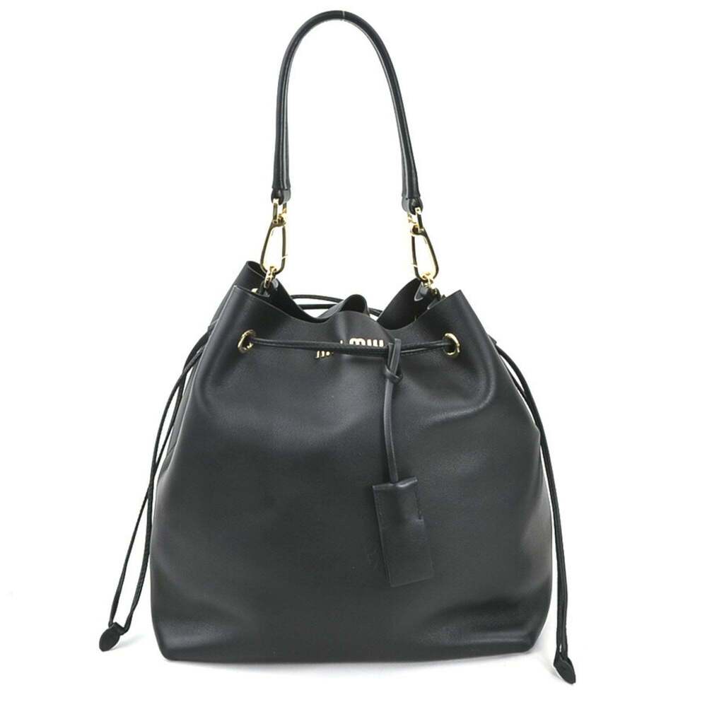 Miu Miu Miu handbag shoulder bag leather black ladies h30931g - Picture 2 of 5